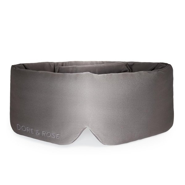 Dore & Rose Deep Sleep Mask Light Blocking, 23 Momme Mulberry Silk Eye Mask, Ultra Soft, Adjustable - Travel Sleeping Mask for Men & Women - Charcoal