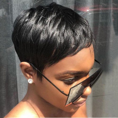 HOTKIS Pixie Cut Wig Human Hair Short Wigs for Black Women Short Human Hair Summer Pixie Wigs Glueless Boy Cut Wig Black Color