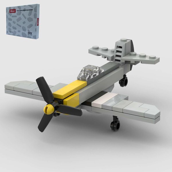 WW2 Fighter Jet P-51 MOC Building Blocks,Army Battle Brick Mode, Blocks Building Sets Toys,Airplane Building Toys,war Planes, Toy Building Sets, Plane Kit for Kids 4-14(78PCS)