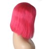 Hot Pink Bob Wigs Straight Human Hair 12inch Lace Front Pre Plucked Hairline with Baby Hair Glueless Short Cut Brazilian Virgin Hair 13x4 Middle Part Bleached Knots Brazilian Virgin Hair for Women