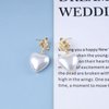 Sttiafay Vintage Pearl Heart Drop Earrings Gold Leaf Pearl Earrings White Pearl Heart Earrings Bridal Pearl Stud Earrings Jewelry for Women