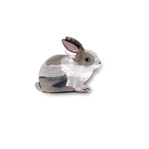 Grey Rabbit Hair Claw Crab Clip Hair Clips Acetic Acid Bunny Shark Clip Ponytail Hair Clips Holder Headwear Hair Accessories