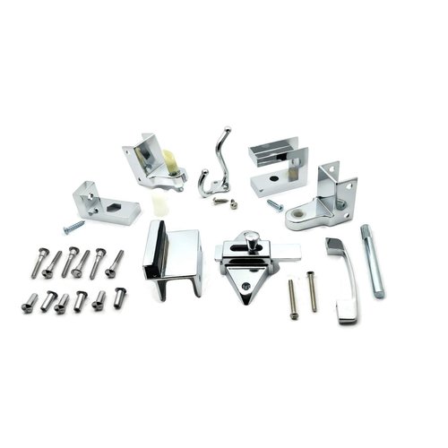 Harris Hardware TP2100 Toilet Partition Die Cast Zamac Complete Outswing Door Hardware Set, 1 in. Door 1-1/4 in. Pilaster