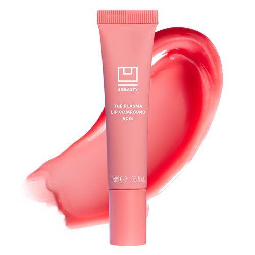 U Beauty The PLASMA Tinted Lip Compound - Anti-Wrinkle & Anti-Aging Treatment - Shimmery Plumping Lip Gloss, Hyaluronic Acid, Shea Butter, Salicylic Acid & Peptides Deeply Hydrate, Rose - 15 mL