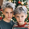 Jebousike Temporary Hair Color Wax, 2pc Washable Hair Wax Dye for Men Women, 4.23 Ounces Gray Hair Styling Clay Ash for Crazy Hair, Cosplay Party, Makeup Gifts