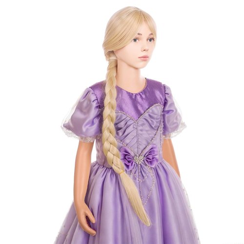 WAVELNM Kids Blonde Wigs Child Golden Blonde Long Braided Wigs Girls Costume Cosplay Wig Synthetic Wigs with Wig Cap