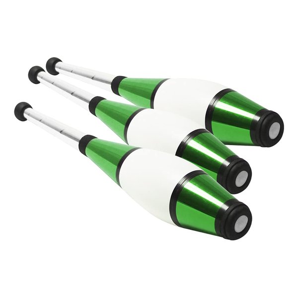 Zeekio Pegasus Juggling Club Set - Premium Quality - Beginner to Pro - Set of 3 (All Green)