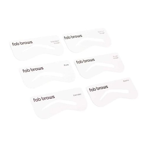 Fab Brows Lux Eyebrow Stencils | Easy Eyebrow Shaper Stencil | Thinner Design | 6 Natural Brow Shapes | Fits All Faces & Sizes | Eyebrow Stencil Kit for Beginners & Professionals | Stencils Only