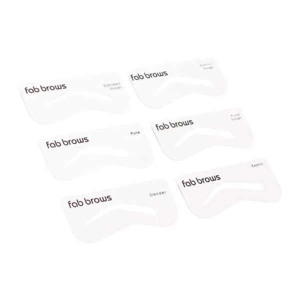 Fab Brows Lux Eyebrow Stencils | Easy Eyebrow Shaper Stencil | Thinner Design | 6 Natural Brow Shapes | Fits All Faces & Sizes | Eyebrow Stencil Kit for Beginners & Professionals | Stencils Only