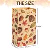 Whaline 48Pcs Thanksgiving Fall Flat Treat Bags Kraft Paper Bags Pumpkins Maple Leaves Sunflowers Nuts Patterned Grocery Bag Small Goodie Bag Candy Gift Bags for Party Favor Supply
