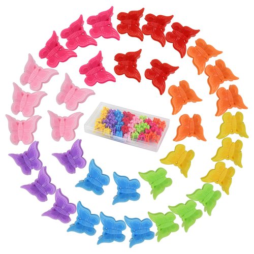 DS. DISTINCTIVE STYLE Small Butterfly Hair Clips for Girls 50 Pieces Mini Butterfly Clips 12 Asso...