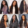 VIVIBABI Glueless Loose Deep Wave Lace Front Wigs Human Hair Pre Plucked Pre Cut 6x4 Lace Closure Wig 180% Density Wear and Go Loose Curly Wave Wig Human Hair Natural Color 20 Inch
