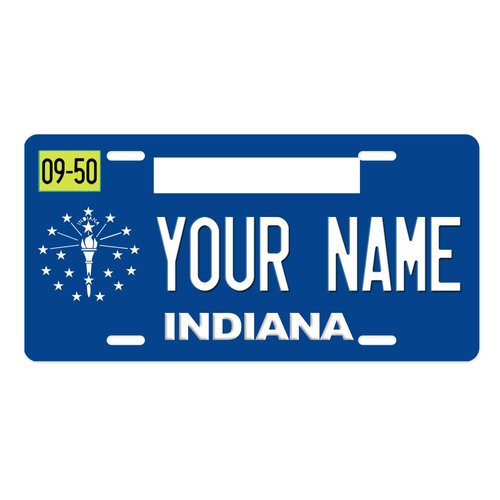 Bleu Reign Personalized License Plate Indiana Car Vehicle, Add Custom Name (6x12in)