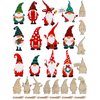 Macarrie 48 Pcs Christmas Wood Gnome Cutouts Blank Unfinished Wooden Gnome Hanging Ornaments Elf Paintable Christmas Ornaments with Rope for DIY Craft Painting Home Decor
