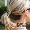 Hair Tie Bracelets for women Thick Curly Hair, 8mm Thick Ponytail Holders Hair Ties with Gold Charm Cute Elastic Hair Bands for Girls Soft No Slip Stretchy Hair Ties Scrunchies for High Pony tails