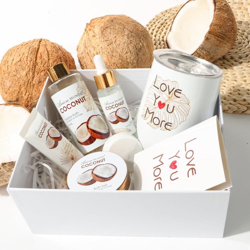 Birthday Gift Box for Women, Spa Tumbler Gifts Get For Her, Spa Gift Basket Care Package of Coffee Mug, Bubble Bath, Hand Cream, Bath Oil, Bath Salt,Shower Steamer, Unique Thank You Gifts