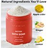 Natural Detox Bath Soak Salt - Ginger & Lemon Essential Oils Vitamin C Epsom Salt Cleanse & Hydrate Skin - Luxury Home Spa Relaxation Stress Relief Gifts for Women Perfect Stocking Stuffers