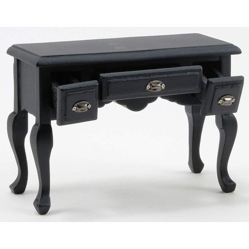 Melody Jane Dolls Houses Classics by Handley Dollhouse Miniature Black Desk with Pewter Drawer Pulls