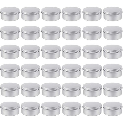 Moretoes 36pcs 4oz Metal Round Tins Aluminum Empty Candle Tins with Screw Lid for Salve, Spices or Candles