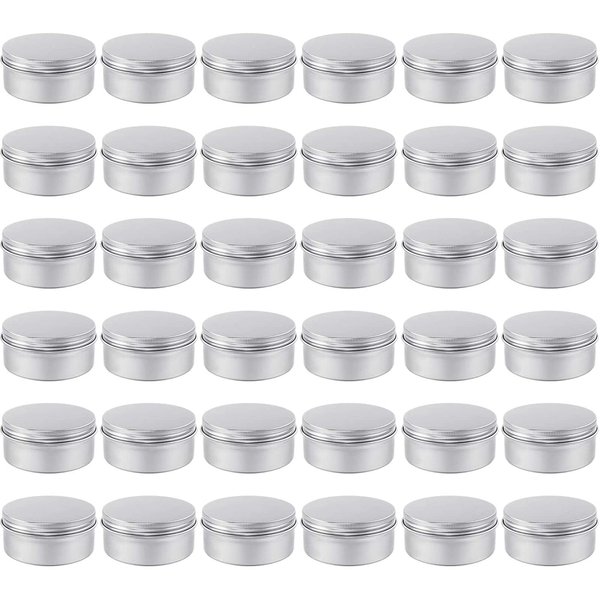 Moretoes 36pcs 4oz Metal Round Tins Aluminum Empty Candle Tins with Screw Lid for Salve, Spices or Candles