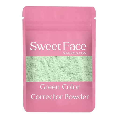 Green Color Corrector Refillable Pouch(1 Pound Bag) by Sweet Face Minerals, Redness Corrector For Face, Color Corrector For Redness, Makeup Color Corrector, Face Redness Reducer, Skin Corrector Makeup