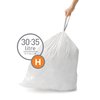 simplehuman Code H Custom Fit Drawstring Trash Bags in Dispenser Packs, 20 Count, 30-35 Liter / 8-9 Gallon, White