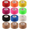12 Pack 1" x 5 Yards Self Adhesive Elastic Bandage Wrap Stretch Self-Adherent Tape for First Aid,Sports, Wrist, Ankle (10 Colors)