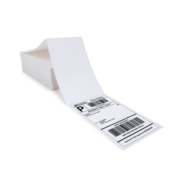 L LIKED 500 Labels Fanfold 4" x 6" Direct Thermal Labels, with Perforated line for Thermal Printers - Compatible Zebra & Rollo Printer (4" x 6" - 500 Labels)
