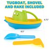ArtCreativity Tugboat Pool, Beach and Bathtub Toys - Kids’ Bath Toy Set with Boat, Rake, and Shovel - Detailed Bathtub Boat for Elevated Imagination - Beach Must-Haves for Boys and Girls Ages 3 Plus