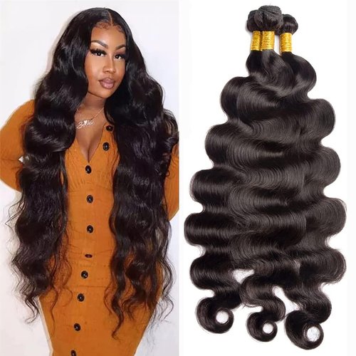 12A Brazilian Body Wave Bundles (18 18 18 Inch) Human Hair Bundles 100% Unprocessed Virgin Human Hair Body Wave 3 Bundles Human Hair Weave Bundles Natural Black Human Hair Extensions for Black Women