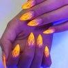 XEAOHESY 10 Rolls Fluorescent Flame Foil Transfer Sticker Kit Nail Transfer Stickers Fluorescent Nail Art Sticker Neon Nail Foil Transfer Stickers Sheets Foil Nail Wraps for Foil Nail Art