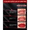 4 Color Retractable Creamy Long-Lasting Lip Liner Lipstick,High Pigmented Matte Red Nude Lip Gloss Lip Liner Pencil Set,Waterproof Velvet Lip Stick High Pigmented Lip Crayon Pen for Women Daily Makeup