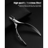 FERYES Tilted Straight Blade Ingrown Toenail Clipper, Stainless Steel Toenail Clippers for Thick Nails, Sharp Toe Nail Clippers for Seniors for Ingrown Toenail Care (Silver)