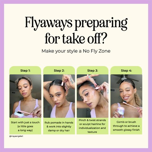 INH Hair Pomade for Flyaways | Water Based & Strong Hold Fly Away Hair Tamer | Sweat Proof No Fly Zone Pomade & Texturizer for Styling | Glossy Finish for a Sleek Look | 2oz