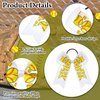 MTLEE Hair Bows for Girls, 10 Pcs Baseball Softball Hair Scrunchies with Double Layers Bows and White Ribbon, Sports Accessories for Cheer Ponytail Holder, Yellow