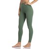 YUNOGA Women's Ultra Soft High Waisted Seamless Leggings Tummy Control Yoga Pants (S, Army Green)