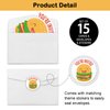 REWIDPARTY Cute Hamburger Party Invitation Cards with Envelopes & Stickers（Set of 15） Shaped Fill-in Invitations Party Supplies Favors for Birthday Baby Shower Party Celebration Cards for Kids Teens