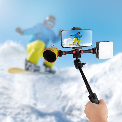 Dual Cold Shoe Mount by SmallRig, Extension Bar Universal Cold Shoe Adapter with 1/4" Thread Holes, for Microphone,Led Video Light, Audio Recorder Monitors-3483B