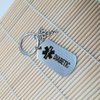 Oubaka Diabetic Keychain for Men Women Girl Boy Diabetic,Jewelry Keychain Gift Medical Alert Keychain Diabetic and Warning Diabetic Health Symbol Sign Diabetes Emergency Key Chain