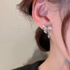 Sttiafay Vintage Crystal Bow Stud Earrings Rhinestone Bow Earrings Silver Tiny Cross Drop Earrings Sparkly Cz Bridal Earrings Jewelry for Women