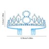 Yijunmca Blue 8th Birthday Sash for Girls Birthday Princess Crown Queen Tiara Rhinestone Birthday Headbands Birthday Girl Sash Happy Birthday Decorations for Girls 8 Year Old Birthday Party Supplies