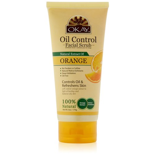 Orange Facial Scrub for Oil Control Deeply Exfoliates Removes Dirt Leaves Skin Freshly Cleansed,Moisturized&Energized Helps Clear Blemishes,Minimize Pores,Leaves Skin Smooth Alcohol,Sulfate,Paraben Free Made in USA 6oz