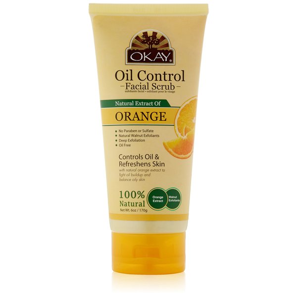 Orange Facial Scrub for Oil Control Deeply Exfoliates Removes Dirt Leaves Skin Freshly Cleansed,Moisturized&Energized Helps Clear Blemishes,Minimize Pores,Leaves Skin Smooth Alcohol,Sulfate,Paraben Free Made in USA 6oz