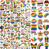 EGMBGM 132+ PCS LGBT Gay Pride Temporary Tattoos For Women Men Adults, Rainbow Temporary Tattoos Face Stickers Body Art, Bulk Flag Stripes Pride Tattoos Temporary, Rainbow Accessories For Women Pride Parade Festival