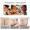 Febune Microblading Eyebrow Pen, Eyebrow Pencil with 4-Fork Tip Magic Brow Tattoo Pencil for Women, Waterproof, Long Lasting Eyebrow Makeup, Grey