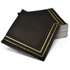 Gift Boutique 100 Gold and Black Cocktail Beverage Napkins 3 Ply Metallic Gold Foil Trim Stripe Disposable Paper Dessert Napkin for Wedding Holiday Baby Shower Graduation Party Supplies Decorations