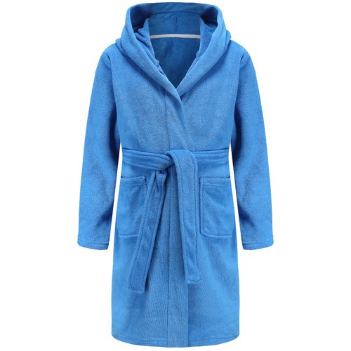 SWMSTUPF Boys Girls Bathrobe Soft Towel Hooded Robe 100% Turkish Cotton Bathrobe(Blue,9-10 Years)