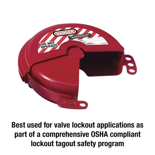 Master Lock 481 Lockout Tagout Rotating Gate Valve Lockout,Red