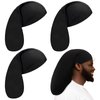 4 Pieces Unisex Jumbo Dreadlock Cap Long Hair Dreads Head Wrap Sleeping Cap Hair Accessories Sleep Bonnet for Men Women(Black)