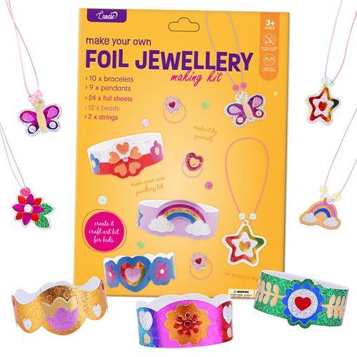 LAOESE Foil Art Craft for Kids - Foil Jewellery Making Kit - No Mess Art Kit Toys for Kids, DIY Craft Supplies for Girls 4-6, Christmas Birthday Gifts for Girls Ages 4, 5, 6, 7, 8, 9